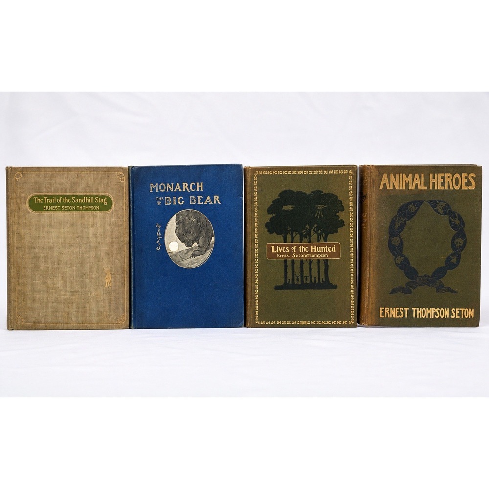 Ernest Thompson Seton Early Scribner 1st Printing 1899-1905 Lot of 4 Illustrates